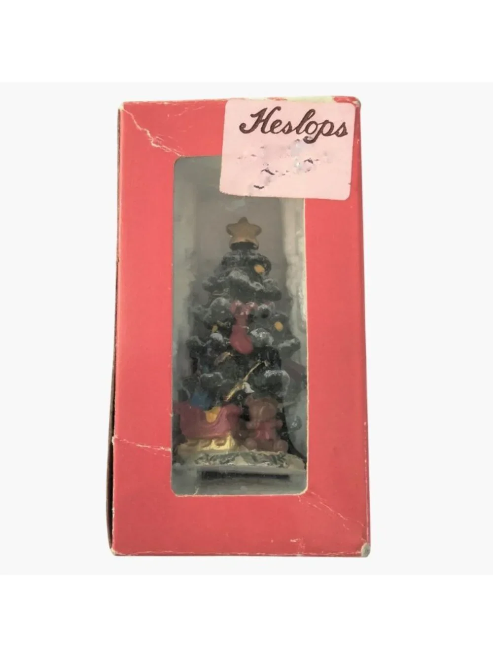 Novelino Antique Pewter Christmas Tree Figurine Original Box Vintage